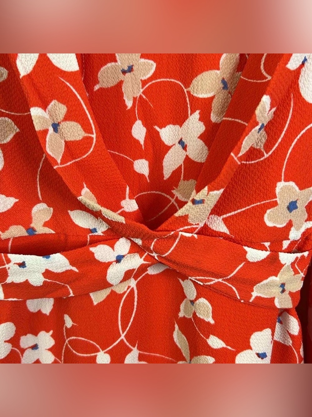 Eliza J Coral Floral Long Sleeve A-Line Dress - Picture 7 of 10
